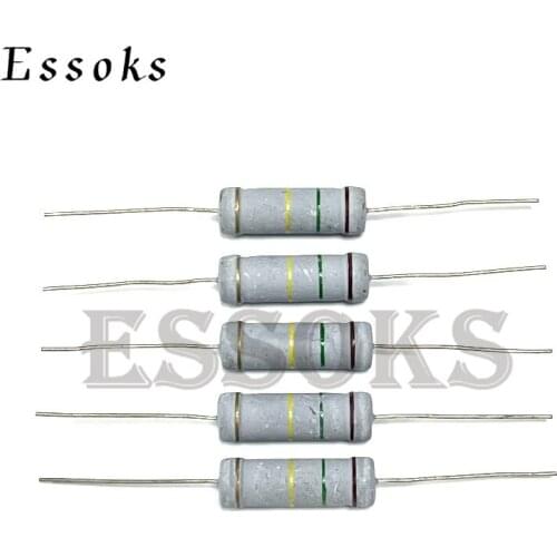 10pcs 5W Carbon Film resistor 5% 1R ~ 1M 2.2R 10R 22R 47R 51R 100R 150R 470R 1K 4.7K 10K 47K 10 22 47 51 100 150 Ohm resistance