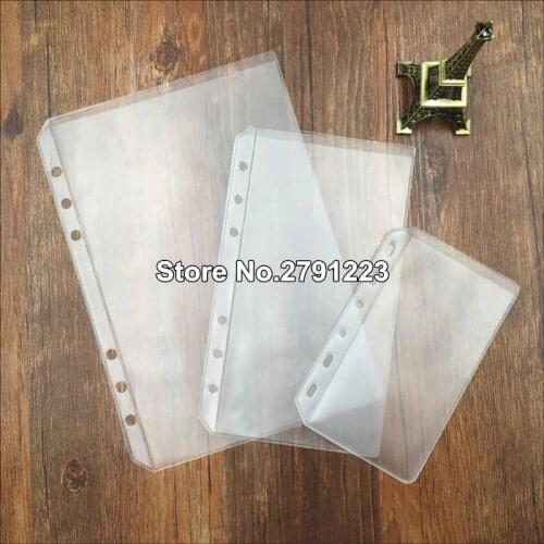 20 Pcs A5/A6/A7 PVC Bags Standard 6 Holes Transparent Loose-Leaf Pocket Comes With Self-Styled Zipper Filing Product Binder