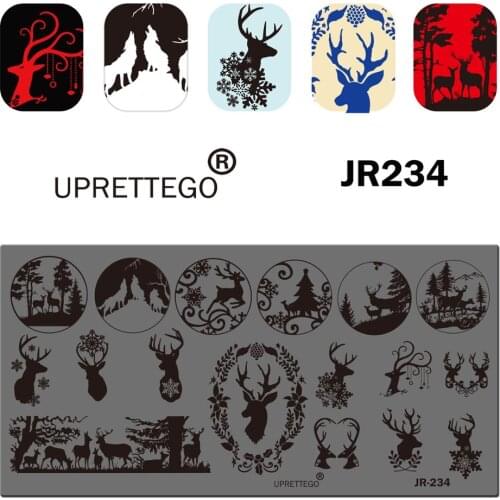 2019 Stainless Steel Stamping Plate Template Mountain Christmas Deer Potted Flower Japan Food Chinese Poker Nail Tool JR231-240