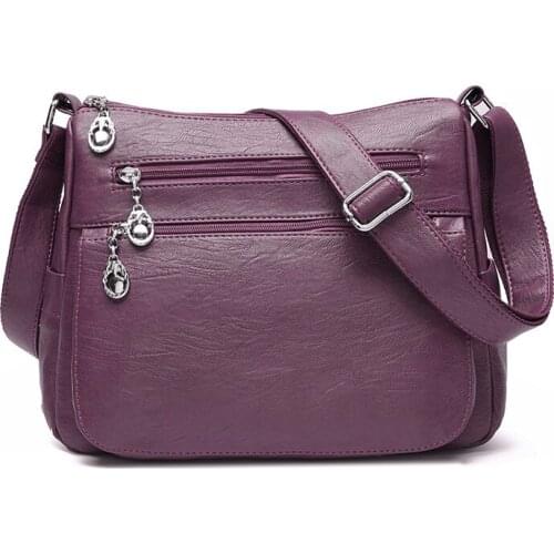 2021High capacity Women Messenger Bag High Quality Soft Leather Crossbody Shoulder Bags For Women