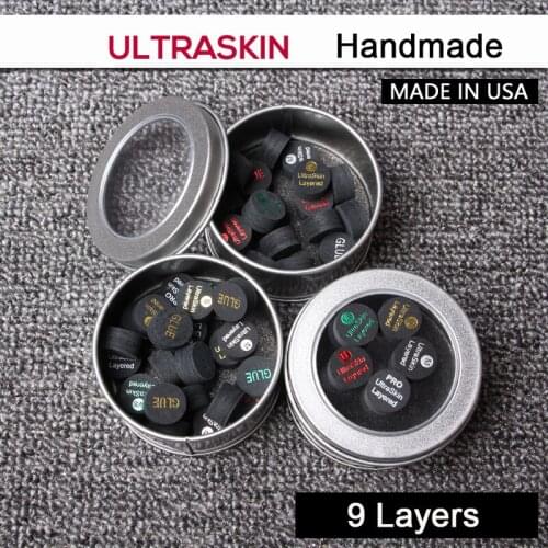 3 Pieces/lot Billiard Pool Cue Tips 14mm 9 Layers Pigskin HH, H, M,S ,VS,PRO Type