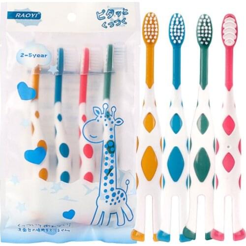 4 Pcs Cute Cartoon Baby Teeth Care Toothbrush Super Fine Soft Children Toothbrushes New Dropship