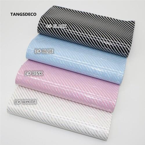 4PCS--20X22CM DIY Hair Bow Material Laser Line Glossy PU Synthetic Leather Set