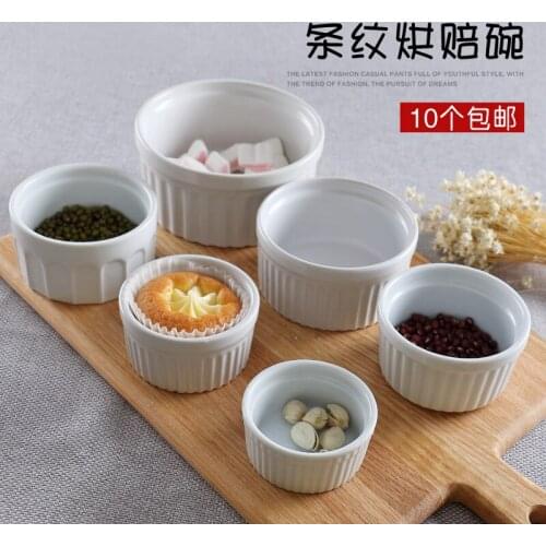 5 pc DIY ceramic cake pudding baking molds jelly steamed egg baking bowl comb hulimafen cup 9cm