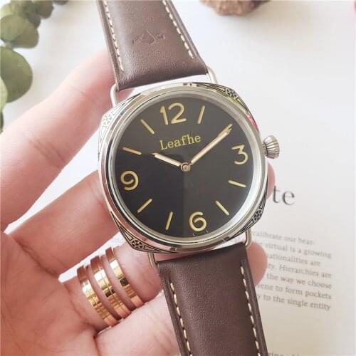 Luxury printing automatic mechanical watch stainless steel material leather strap dial diameter 47mm