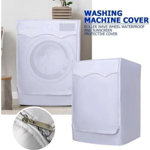 Washing Machine Waterproof Cover Laundry Dryer Polyester Silver Dust-proof Case Sunscreen Waterproof Polyester Dust-proof Case