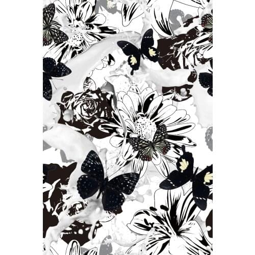 Flowers butterfly digital printing cloth garment textile sewing diy jewelry materials thousands of patterns customization