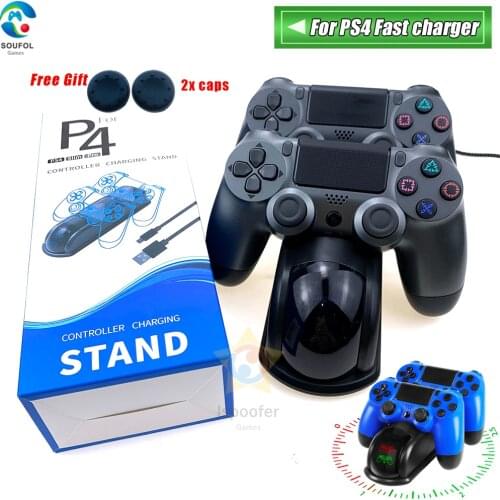 Fast Charging for PS4 Dock Dual Controller Charger Charging Station Gamepad Stand Holder for SONY PlayStation 4 PS4/Pro/Slim