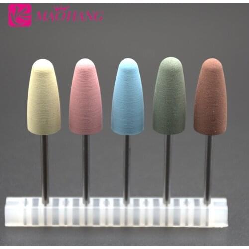 5pcs/lot Rubber Nail Drills Bits Stone Ceramic Milling Corundum Cutters Brush Electric Machine Rotary Polish Manicure Tools