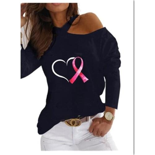 Graphics t Shirt Hollow Out Shoulder Spring t Shirt Women Long Sleeve Top Loose Girls Shirts Female Casual Top