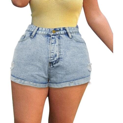 Cotton Blue Straight Casual Denim Shorts Women 2121 New Summer Mid Waist Solid Color Jeans Shorts Offy Ladies Short Jeans Female