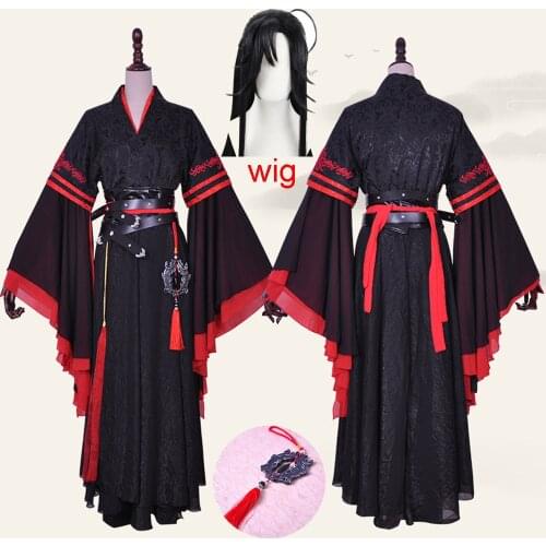 Wei Wuxian Cosplay Mo Xuanyu Costume Anime Grandmaster of Demonic Cultivation Cosplay Mo Dao Zu Shi Costume Wig Men