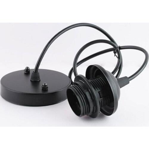 Black E27 Lampshade Holder with wire canopy for pendant lamp, lamp shade bracket Adapter for hanging lights, Accessories parts