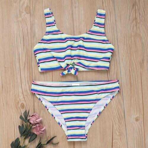 Girls Striped Swimwear 7-15 year kids swimsuit Girls One-piece Swimsuit Girls Small Children Girls Cute Children Wholesale sw118
