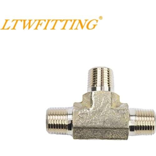 LTWFITTING Brass Pipe Fitting 1/8" Male NPT Tee for Fuel Boat Air Oil
