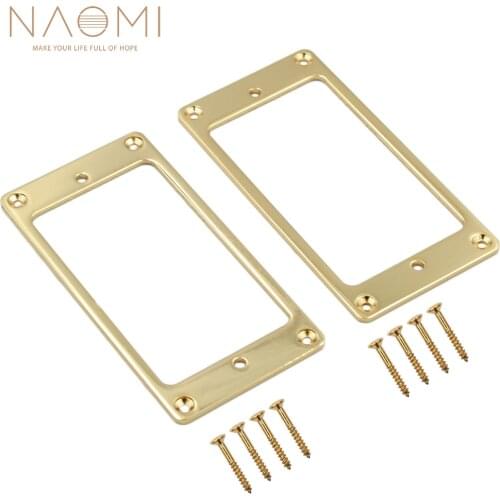 NAOMI Metal Flat Humbucker Cover Guitar Pickup Frame Mounting Ring Guitar Parts Accessories New