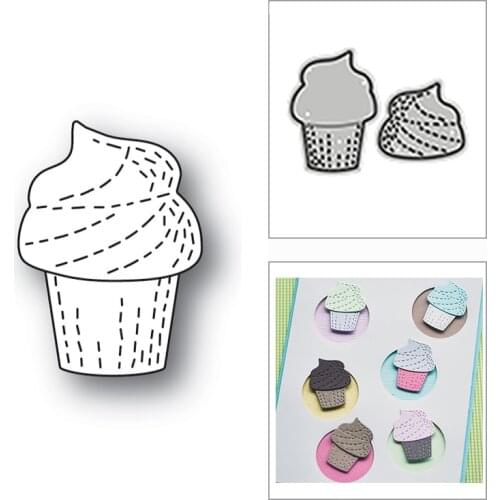 New Stitched Ice Cream Cupcake 2020 Metal Cutting Dies for DIY Scrapbooking and Card Making Decorative Embossing Craft No Stamps