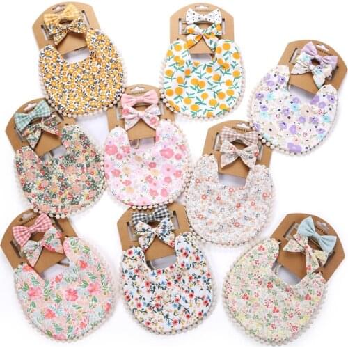 Baby Cotton Skin-Friendly Saliva Towel Headband Set