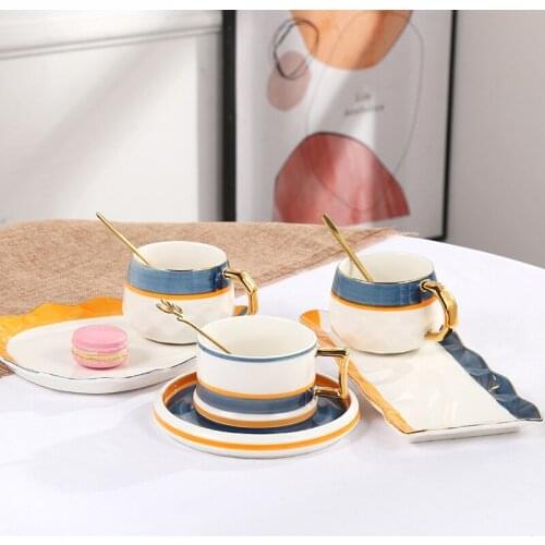European and American style afternoon tea tableware set coffee cup and saucer office simple coffee cup set arabic coffee set