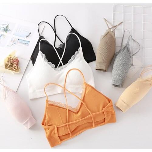 2021 New Sexy Bra Women Lace Brassiere Deep V Underwear Bralette Wirefree Bra Female Lingerie