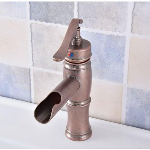 NEW "Water Pump Look" Style Vintage Retro Antique Copper Single Handle Bathroom Faucet Sink Basin Cold / Hot Mixer Tap asf627