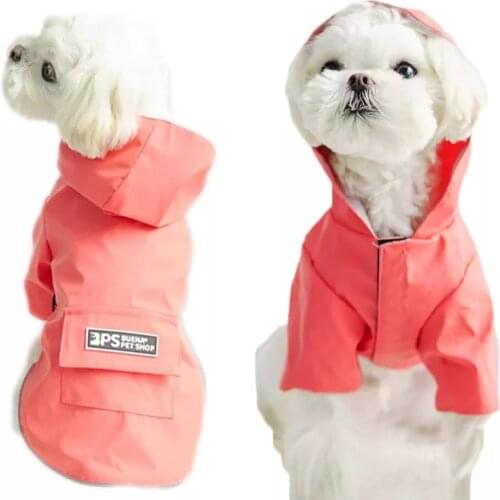 Chihuahua Clothes Dog Raincoat Hooded Reflective Lightweight Rain Jacket Poncho Clothing For Small Large Dogs Waterproof Blocker