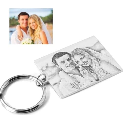 Personalized Gift for Him,Couples Gift,Custom Photo Keychain,Engraved Date Keychain,Anniversary Gift
