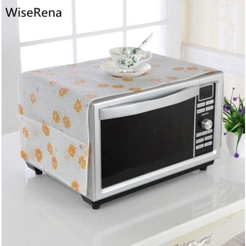 1 Piece PVC Microwave Oven Dust Cover Size 30x100cm Pastoral Printed Waterproof Fabric Electric Oven Multipurpose Cover Home Use