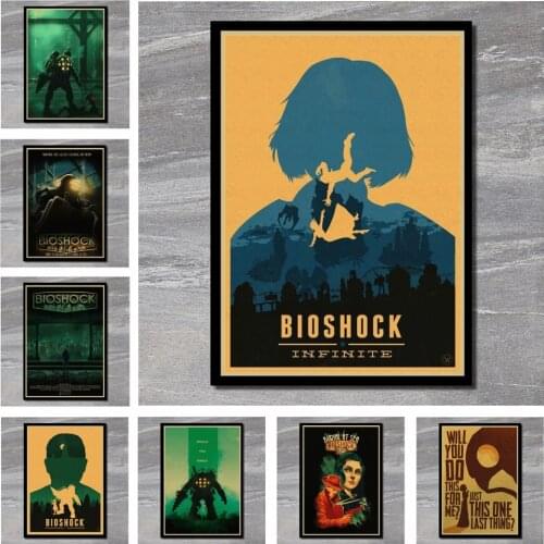 BioShock Retro poster Home Furnishing decoration Kraft Game Poster Drawing Painting Wall stickers