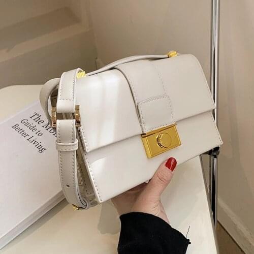 Luxury Brand Lattice Saddle bag 2021 Fashion New High-quality PU Leather Womens Designer Handbag Chain Shoulder Messenger Bag