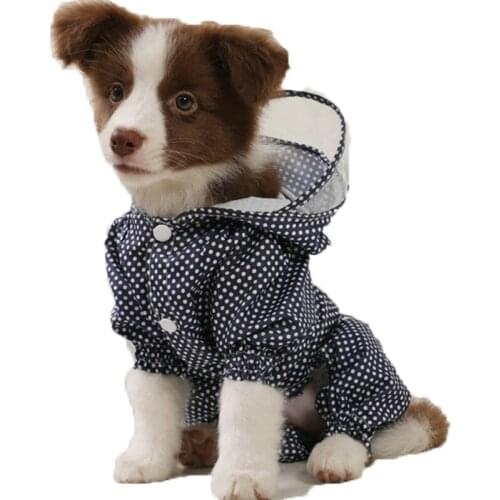 S-XXXL Bog Dog Raincoat Waterproof Pet Clothes Polka Dot Hoodies Jumpsuit Jacket for Small Medium Large Dogs Outfits Clothing