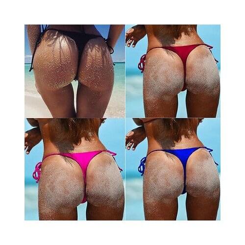 Sexy Women Swimming pants Brazilian Cheeky Bikini Bottom Side Tie Thong Bathing Suit Swimsuit Bandage Tie Side Beachwear pants