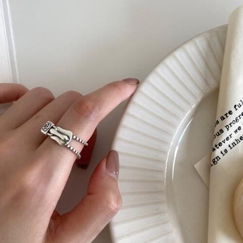 925 sterling silver zipper lock ring heavy industry street punk trend index finger opening ring 2021 new products womens rings