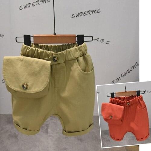 Toddler Boys Shorts Casual Solid Color Belt Bag Pants For Boy 2 3 4 5 6 Years Baby Kids Shorts 2020 Summer Baby Children Shorts