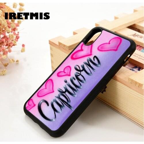 Iretmis 5 5S SE 2020 6 6S Silicone Rubber Phone Case Cover for iPhone 7 8 Plus X Xs 11 12 MINI Pro Max XR Capricorn