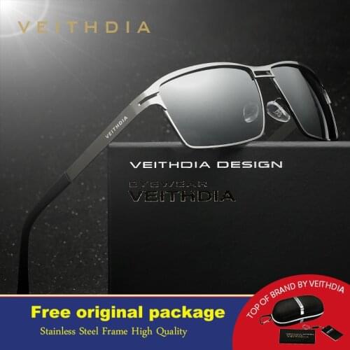VEITHDIA Stainless Steel Mens Sunglasses Polarized Driving Oculos masculino Male Eyewear Accessories Sunglasses For Men 2711