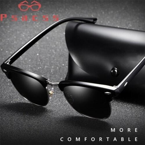 Psacss NEW Round Polarized Sunglasses Women Men Retro Rivet Vintage Brand Designer Mirror Driving Sun Glasses Female Male UV400