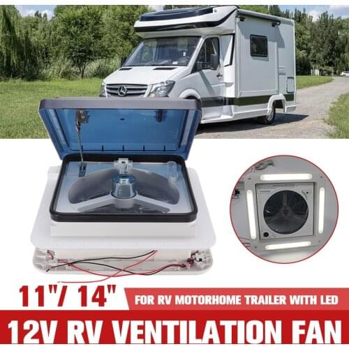 Motorhomes Vents Fan 11'' 14'' Caravan accessories With LED 12 Volt Exhaust Fan For RV Motorhome Trailer Manual Control Boat