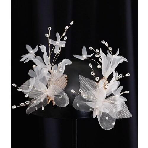 1pair Korean barrettes bride headdress Mori brides head accessories women