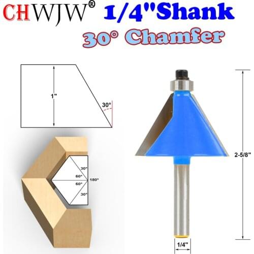 1pc 1/4" Shank 30 Degree Chamfer & Bevel Edging Router Bit woodworking cutter woodworking bits - Chwjw-13905q