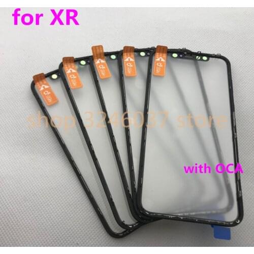 10pcs/lot Original New LCD Front Touch Screen Glass Outer Lens with Frame Bezel +OCA for iphone XR 6.3'' Repair Parts