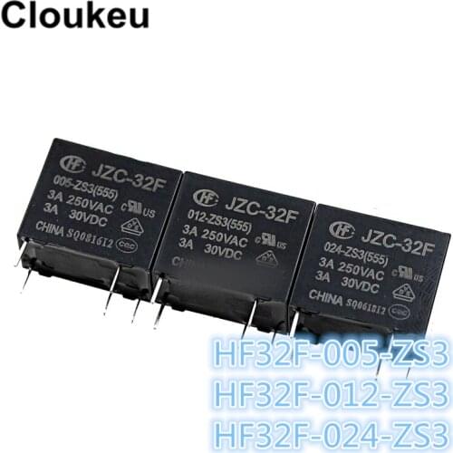 100Pcs Relay DIP5 JZC-32F HF32F-005-ZS3 HF32F-012-ZS3 HF32F-024-ZS3 3A