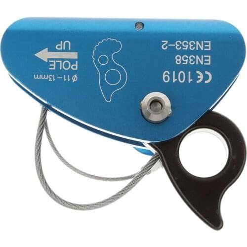 15KN Outdoor Mountaineering Rock Climbing Rope Clamp Grab Protecta with Eye For 11mm-13mm Rope 15KN Hiking Travel Accessory Blue