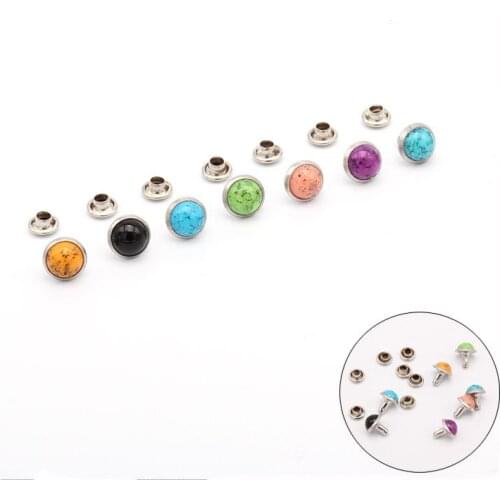 2 pcs Turquoise mushroom nail rivet hit double-sided decorative nail patchwork luggage accessories handbag accessories
