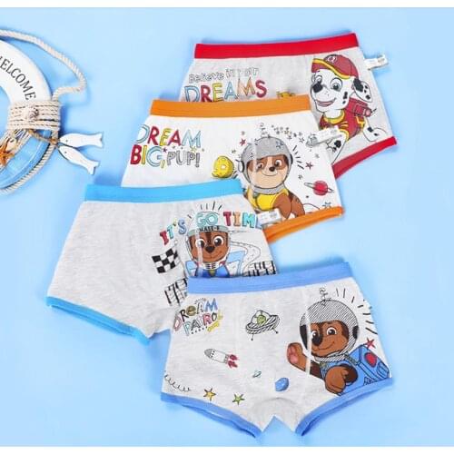 4pcs/lot 2020 Genuine Paw Patrol underwear Chase Marshall Boys Briefs Underwear 95% Cotton Panties kids birthday Christmas gift