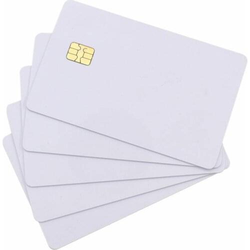 5pcs/10pcs Blank PVC Contact Smart IC Card with 4442 Chip White Card 256bit ISO7816