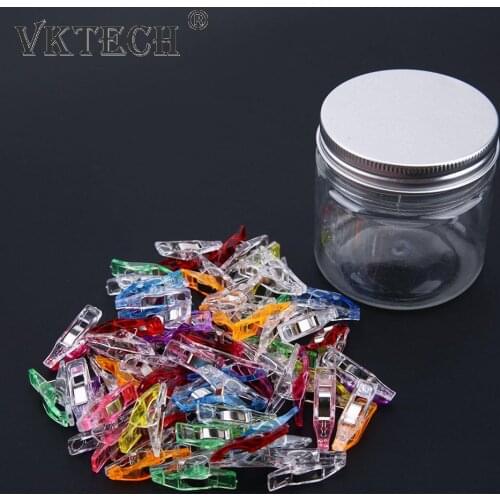 50Pcs/set Fixed Clips Multifunction Small Plastic Clip for Sewing Tweezers Fasten Fabric Sewing Knitting Crochet Axe Folder