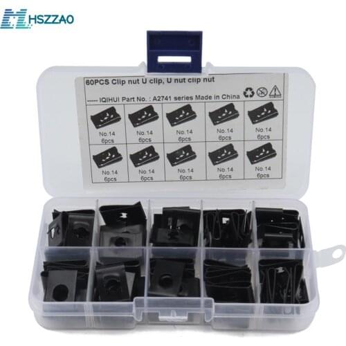 60 Pcs Speed Fasteners U Nut Spire Nut Clip Auto Captive Clips For Cars, motorcycles, ships, etc