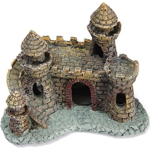 Aquarium Decoration Resin Castle Decor Fish Tower Tank