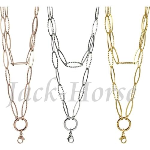 Free shipping high quality 6.4mm 76cm fashion stainless steel floating locket chains living locket chains